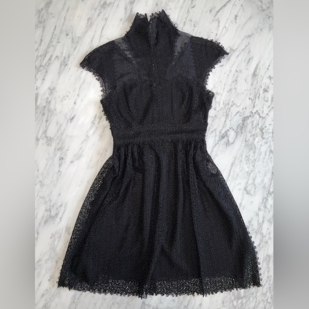 Authentic Fendi Elegant Black Lace Sheer Dress 42